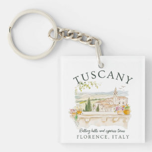 Tuscany Florence Travel – Rolling Hills & Trees Keychain