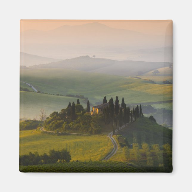Tuscany hill landscape at sunrise magnet (Front)