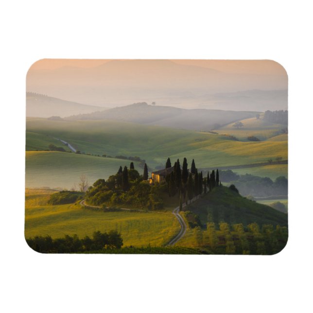 Tuscany hill landscape at sunrise magnet (Horizontal)