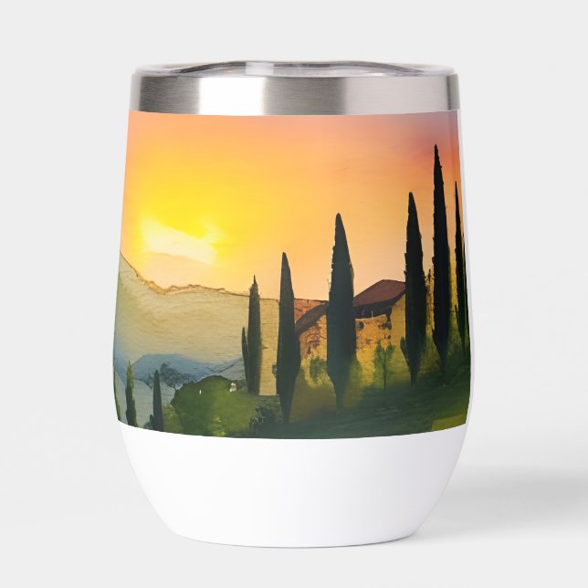 Tuscany Hills Scenic Watercolor  (Back)