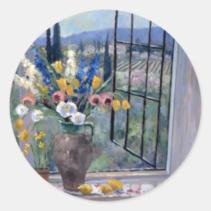 Tuscany Hillside II Classic Round Sticker