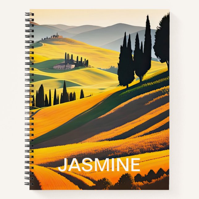 Tuscany Hillside Landscape Notebook (Front)