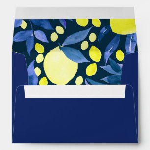 Tuscany Italian Watercolor Lemon A7 Invitation  Envelope
