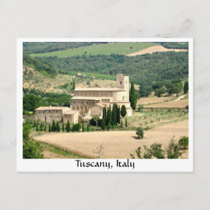 Tuscany Italy Abbey of Sant'Antimo in Wheat Fields Postcard