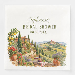 Tuscany Italy Citrus Mediterranean Bridal shower Napkin
