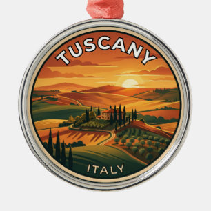 Tuscany Italy Countryside Sunset Italy Metal Ornament