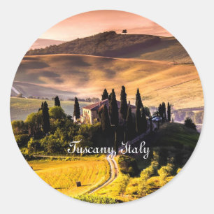 Tuscany, Italy - landscape photograph Classic Round Sticker