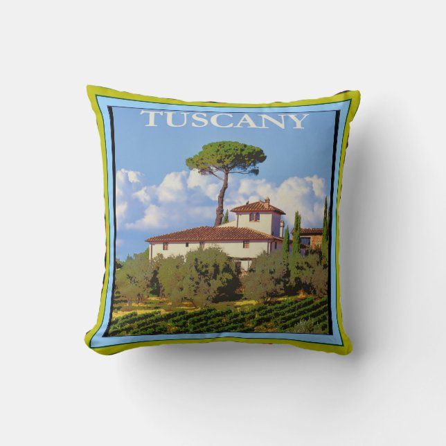 Tuscany Italy Poster Throw Pillow (Front)