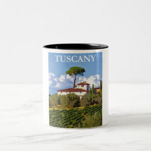Tuscany Italy Poster Two-Tone Coffee Mug