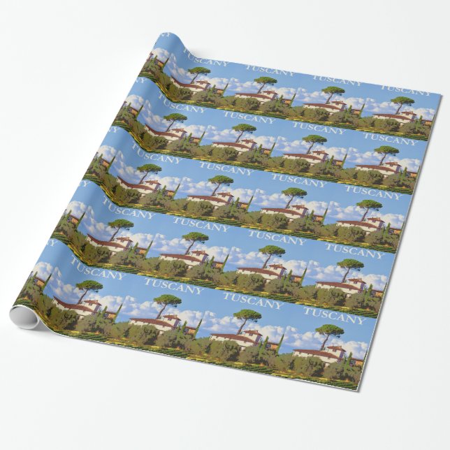 Tuscany Italy Poster Wrapping Paper (Unrolled)