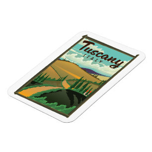 Tuscany Italy travel poster Magnet