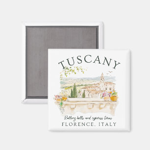 Tuscany Italy Travel–Rolling Hills & Cypress Trees Magnet