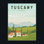 Tuscany Italy Travel Vintage Art Postcard<br><div class="desc">Tuscany vector art design. Its capital,  Florence,  is home to some of the world’s most recognizable Renaissance art and architecture,  including Michelangelo’s "David" statue.</div>