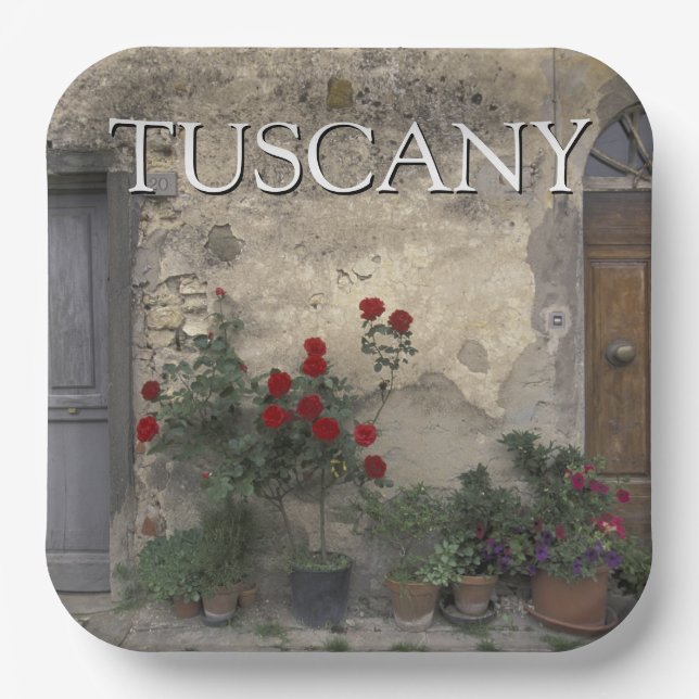 Tuscany, Italy | Tuscan Doorway Paper Plate (Front)