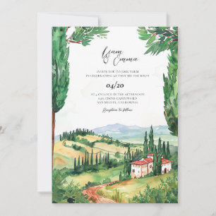 Tuscany Italy Villa Wedding Destination Invitation