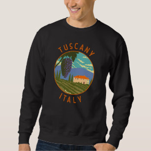 Tuscany Italy Vineyard Distressed Circle Vintage Sweatshirt