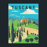 Tuscany Italy Vineyard Travel Art Vintage Postcard<br><div class="desc">Tuscany vector art design. Its capital,  Florence,  is home to some of the world’s most recognizable Renaissance art and architecture,  including Michelangelo’s "David" statue.</div>