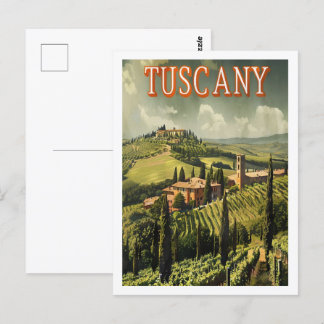 Tuscany Italy Vintage Famous Travel Place Postcard