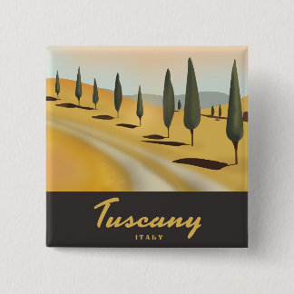 Tuscany Italy vintage style travel poster 2 Inch Square Button