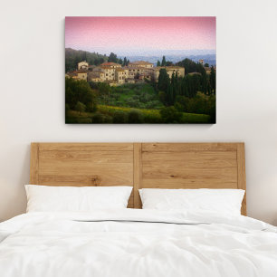 Tuscany Italy Watercolor Effect Stretched Canvas