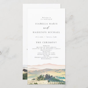 TUSCANY Italy Watercolor Skyline Wedding Program
