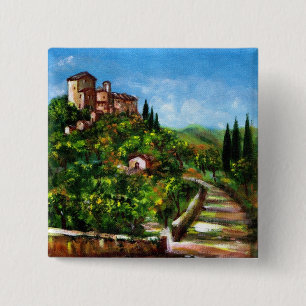 TUSCANY LANDSCAPE 3 2 INCH SQUARE BUTTON