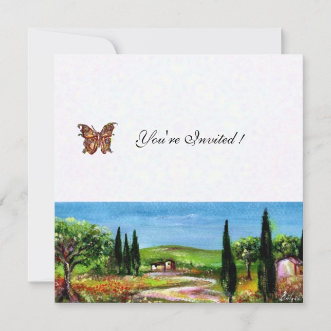 TUSCANY LANDSCAPE 5,yellow green white Invitation (Front)