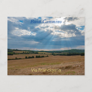 Tuscany landscape along via Francigena Postcard