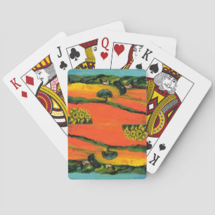 TUSCANY LANDSCAPE ORANGE FIELDS,SUNFLOWERS  PLAYING CARDS
