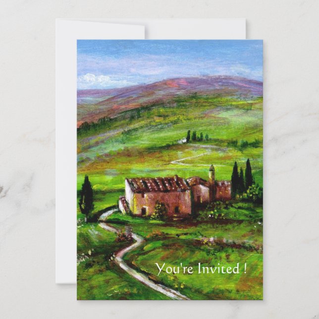 TUSCANY LANDSCAPE WITH GREEN HILLS INVITATION (Front)