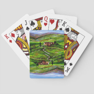 TUSCANY LANDSCAPE WITH GREEN HILLS  PLAYING CARDS