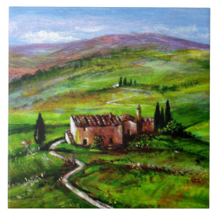 TUSCANY LANDSCAPE WITH GREEN HILLS TILE