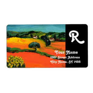 TUSCANY LANDSCAPE WITH SUNFLOWERS Monogram
