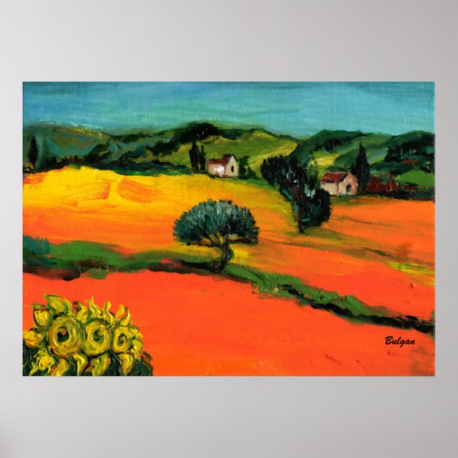 TUSCANY LANDSCAPE WITH SUNFLOWERS POSTER (Front)