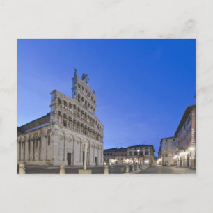 Tuscany, Lucca, Piazza San Michele at Dawn Postcard