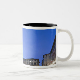 Tuscany, Lucca, Piazza San Michele at Dawn Two-Tone Coffee Mug