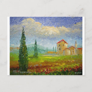 Tuscany Oil Painting Postcard