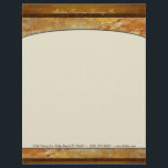 Tuscany Stone Custom Executive Personalized Letterhead<br><div class="desc">Warm  Rich Tuscan Marble Custom Executive Letterhead in tones of brown and gold carved stone reminiscent of the colours of Tuscany in Italy. Type in your own company name and contact information. Customize it to fit your business,  professional or personal office needs.</div>