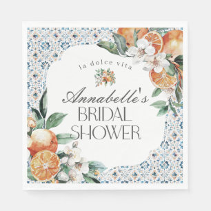 Tuscany Tile Italian Bridal Shower Table Decor Napkin
