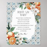 Tuscany Tile Italian Dont Say Baby Shower Game