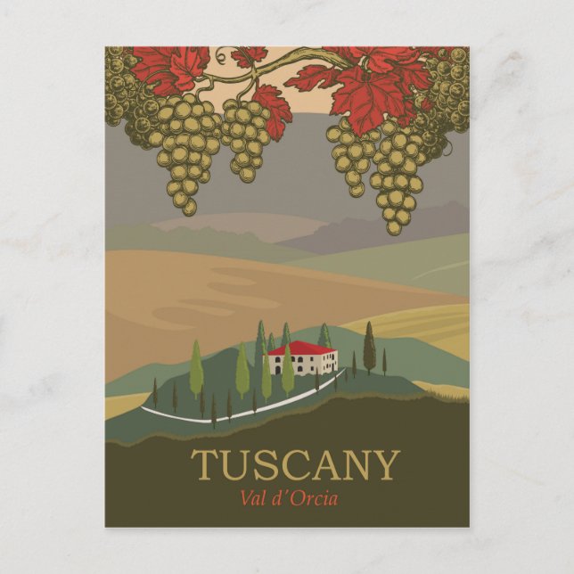 Tuscany, Val d'Orcia region, Italy, travel Postcard (Front)