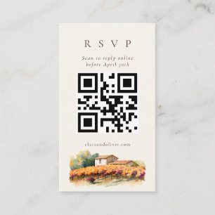 Tuscany Vineyard Autumn Harvest QR Code RSVP Card