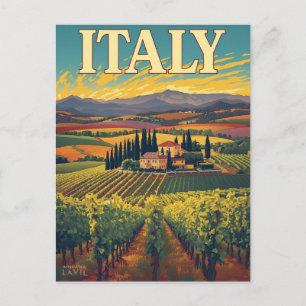 Tuscany Vineyard Travel Postcard