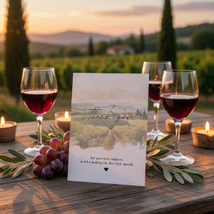 Tuscany Vineyard Wedding Thank You Card   Italian 