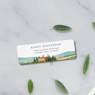 Tuscany Watercolor Illustration Skyline Wedding