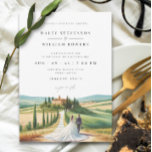 Tuscany Watercolor Illustration Skyline Wedding Invitation<br><div class="desc">Celebrate your love in the enchanting beauty of Tuscany with our exquisite Tuscany Dream Wedding Invitation. This design captures the essence of Tuscany with its breathtaking watercolor painting of the iconic Tuscany skyline, complete with rolling hills, elegant cypress trees, and a charming villa in the distance. Personalize your design effortlessly...</div>