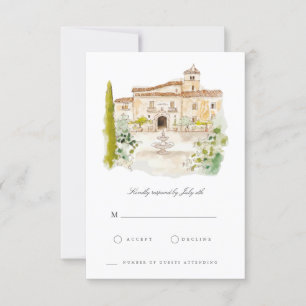 Tuscany Watercolor Italian RSVP Card