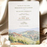Tuscany Watercolor Italy Destination Wedding Invitation<br><div class="desc">Tuscany Wedding Invitation, beautifully painted in watercolors. This stunning invitation features a typical Tuscany skyline with rolling hills, cypress trees, and a charming villa. Our invitation is customizable, so you can easily edit the text to fit your wedding details. Choose from a variety of font styles and colours to match...</div>