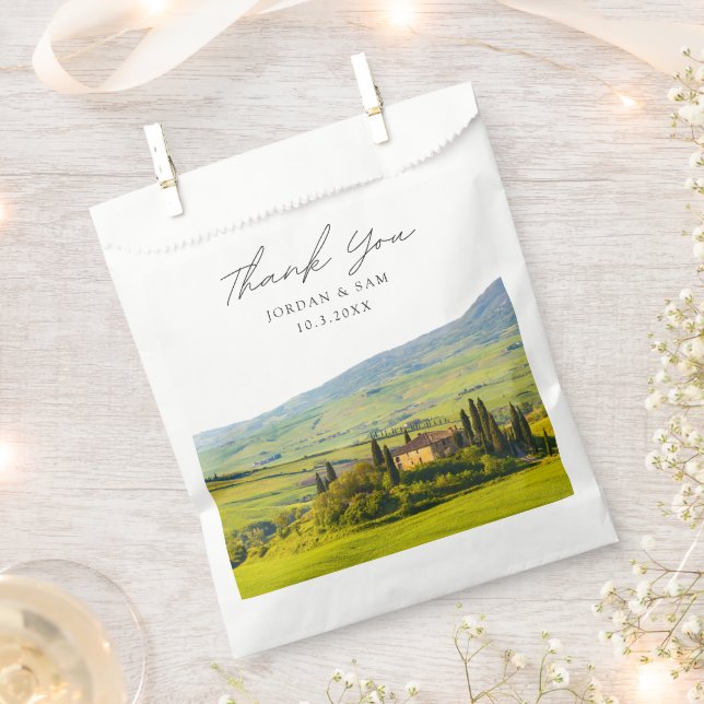 Tuscany Wedding Favour Italy Thank You Photo Favour Bag (Clipped)