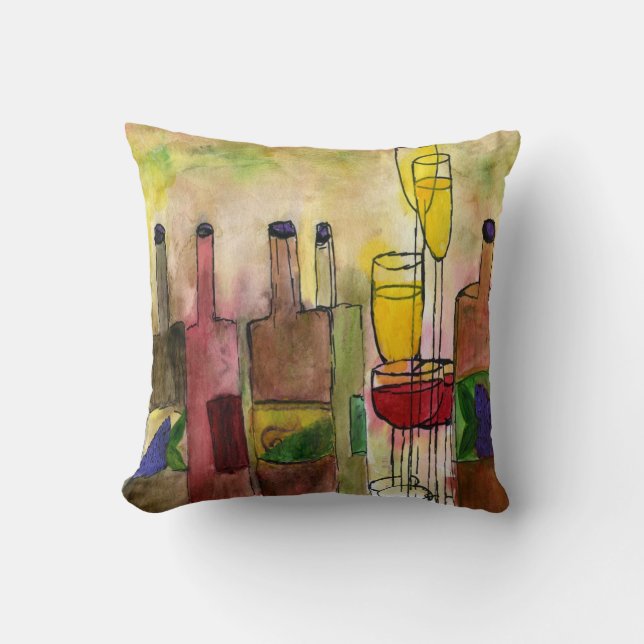 Tuscany Wine Throw pillow (Front)
